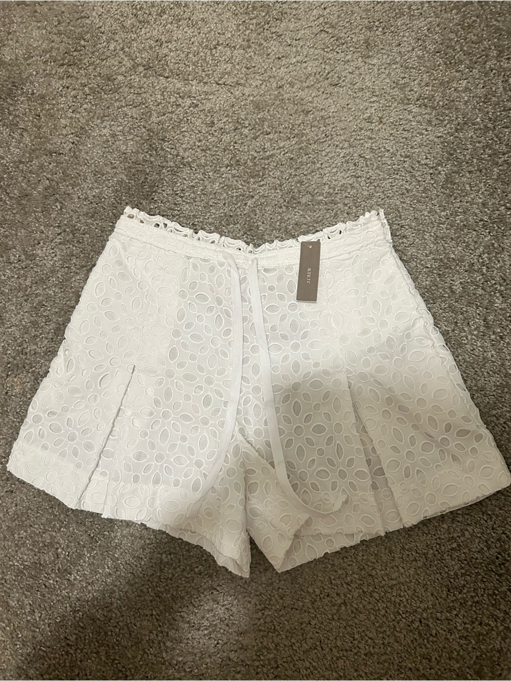 JCrew White Eyelet Lace Shorts